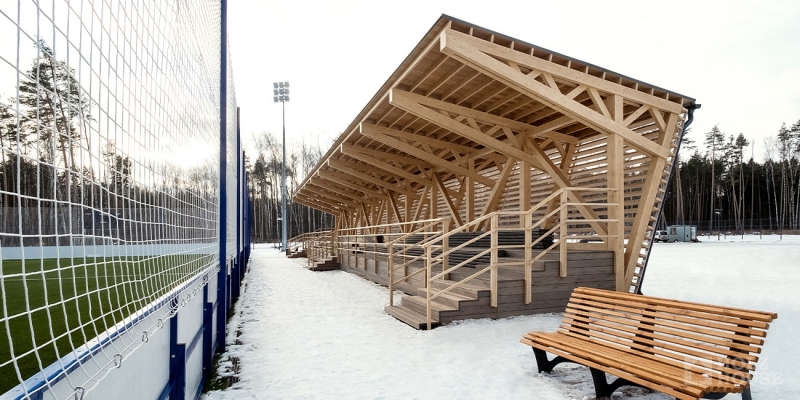 Построенные объекты Спортивный комплекс из клееного бруса в парке Малевича Барвиха Holz House 20